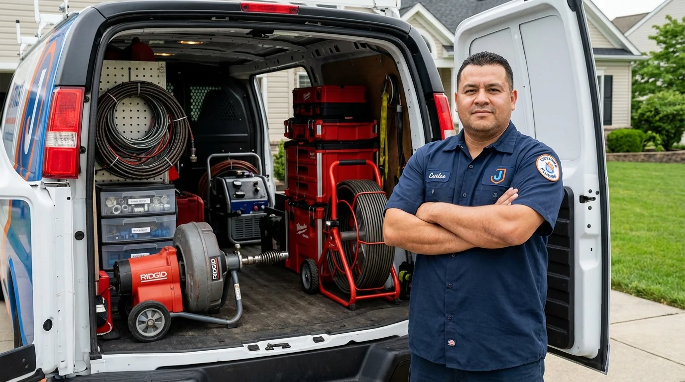 Professional drain cleaning equipment and Johns Plumbing LLC plumber in Glendora